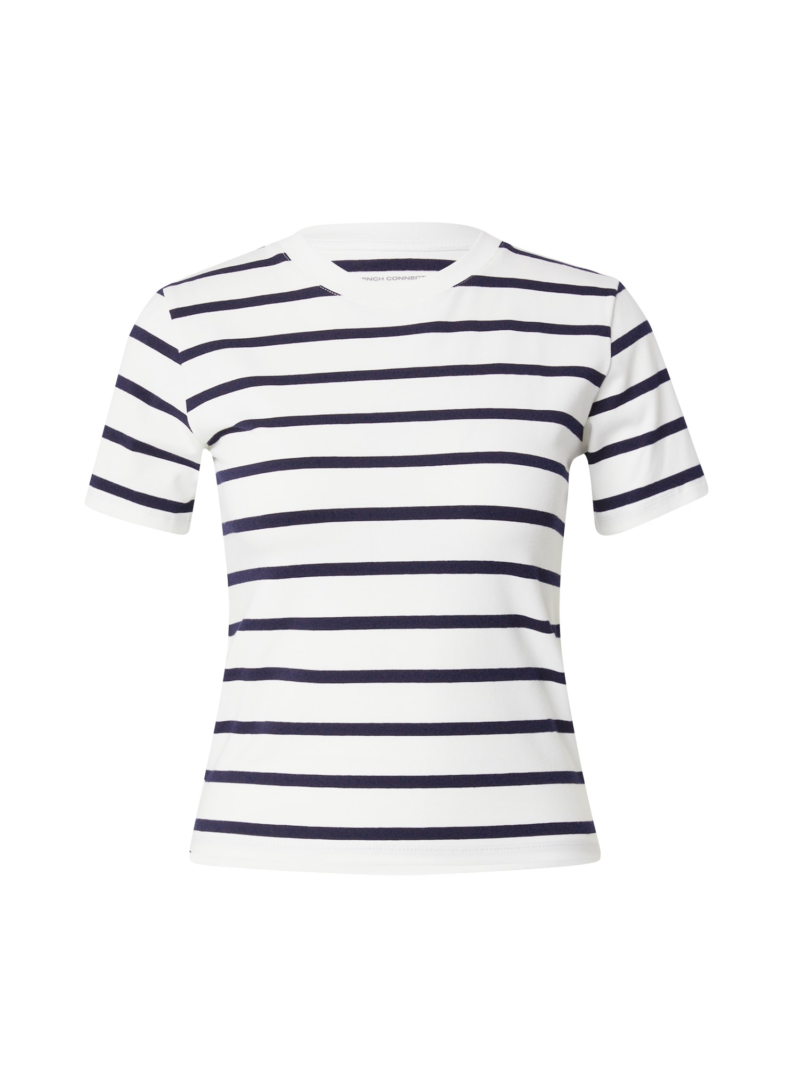 FRENCH CONNECTION Tricou 'RALLIE'  albastru marin / alb