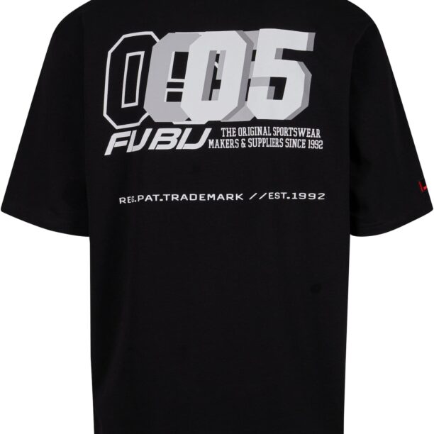 FUBU Tricou  gri / negru / alb