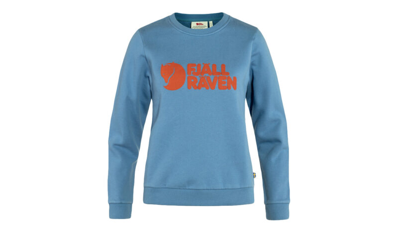 Fjällräven Logo Sweater W Dawn Blue - Terracotta Brown