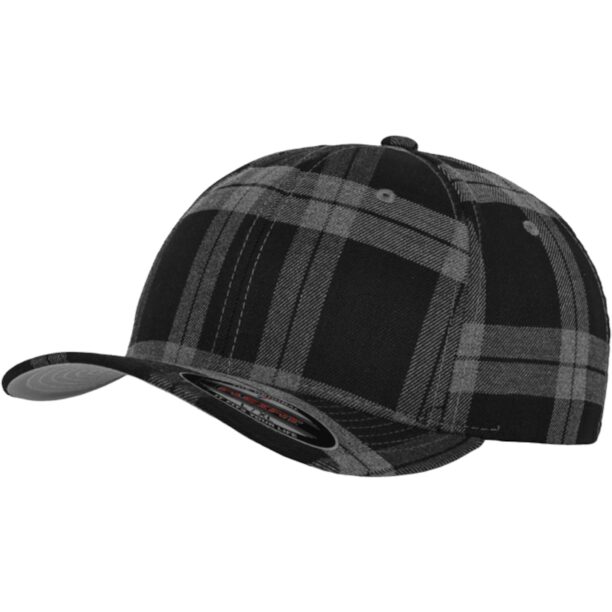 Flexfit Șapcă 'Tartan Plaid'  gri închis / negru