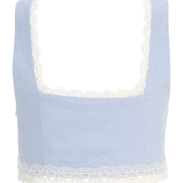 Forever New Petite Top 'Lacey'  albastru deschis / alb