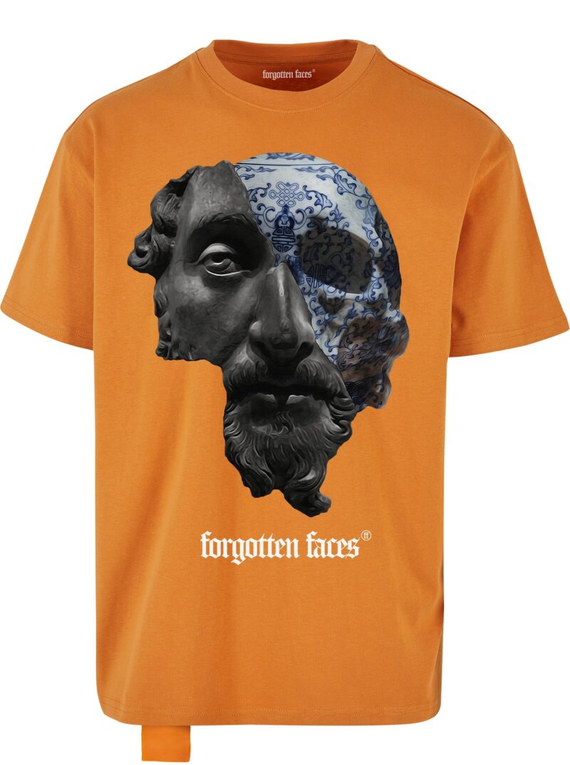 Forgotten Faces Tricou 'Aurelius'  maro / portocaliu / alb