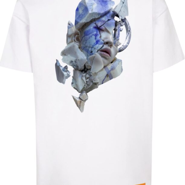 Forgotten Faces Tricou 'Broken Marble'  albastru / negru / alb