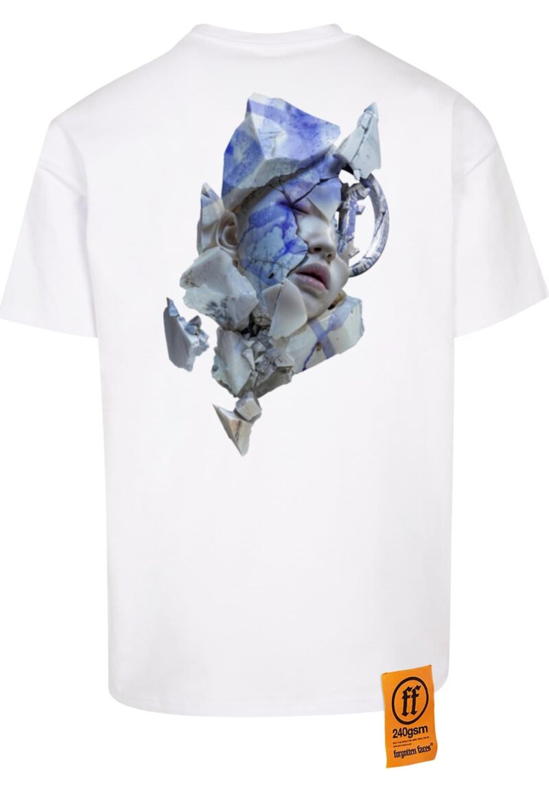 Forgotten Faces Tricou 'Broken Marble'  albastru / negru / alb