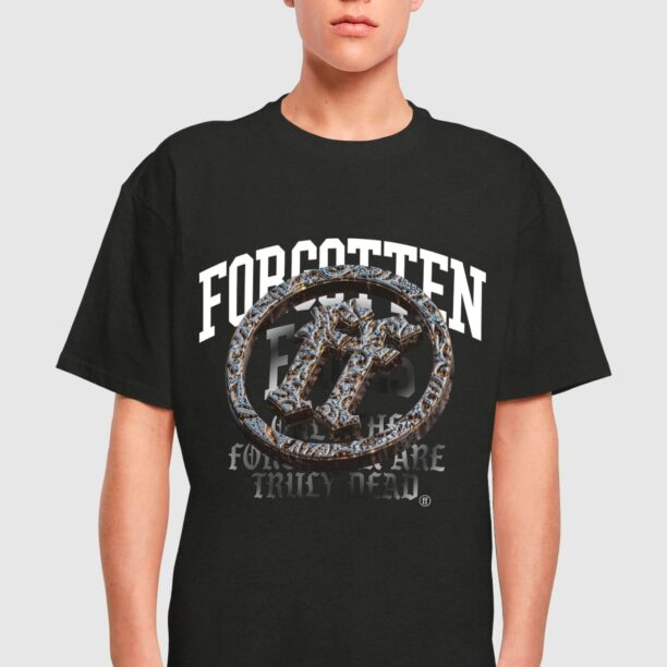 Forgotten Faces Tricou 'Engraved'  gri / negru / alb preţ