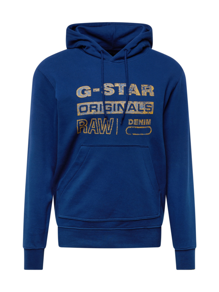 G-STAR Bluză de molton 'Distressed Originals'  bej / albastru