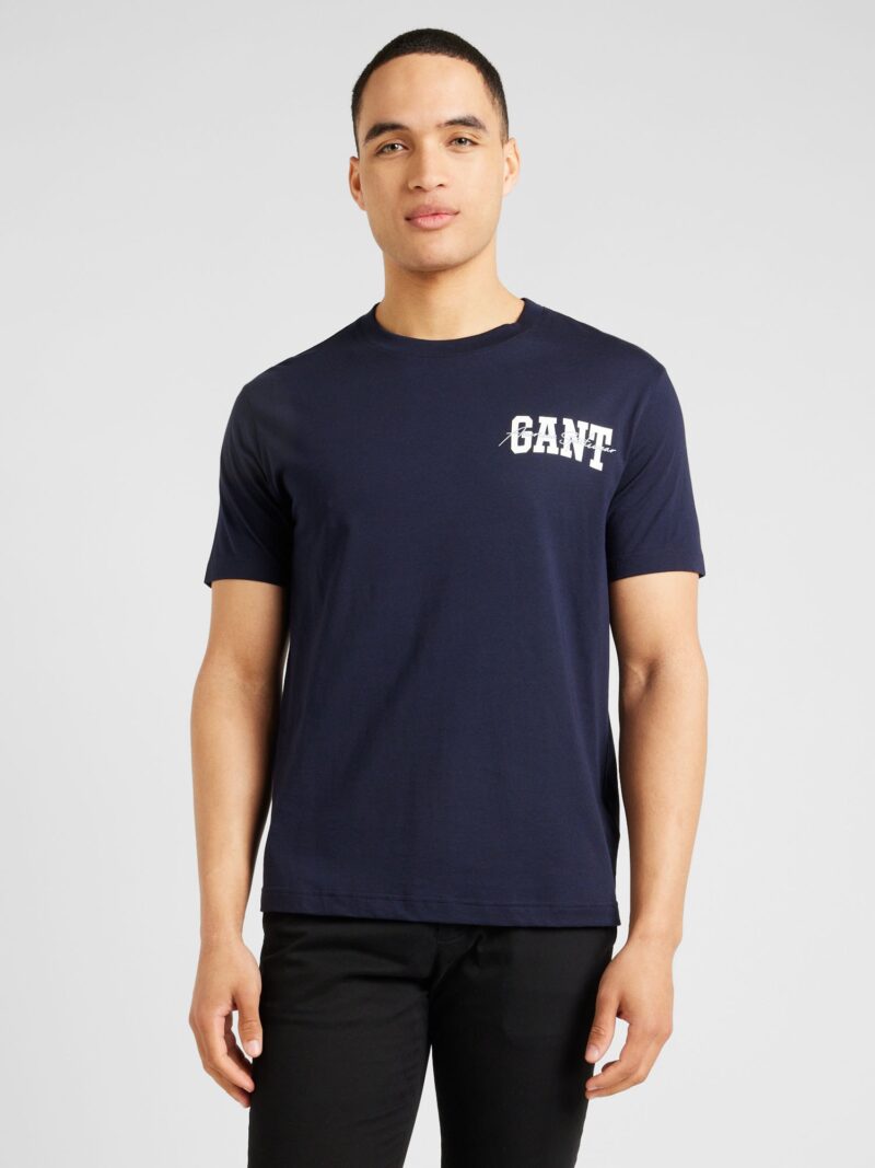 GANT Tricou  bleumarin / alb