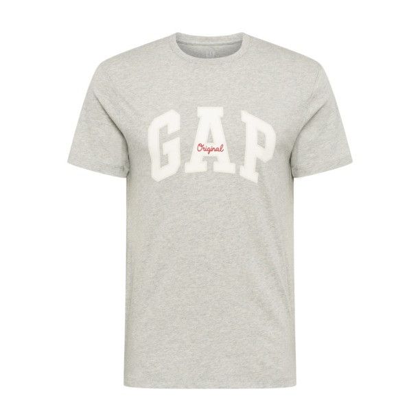 GAP Tricou  gri deschis / roșu / alb