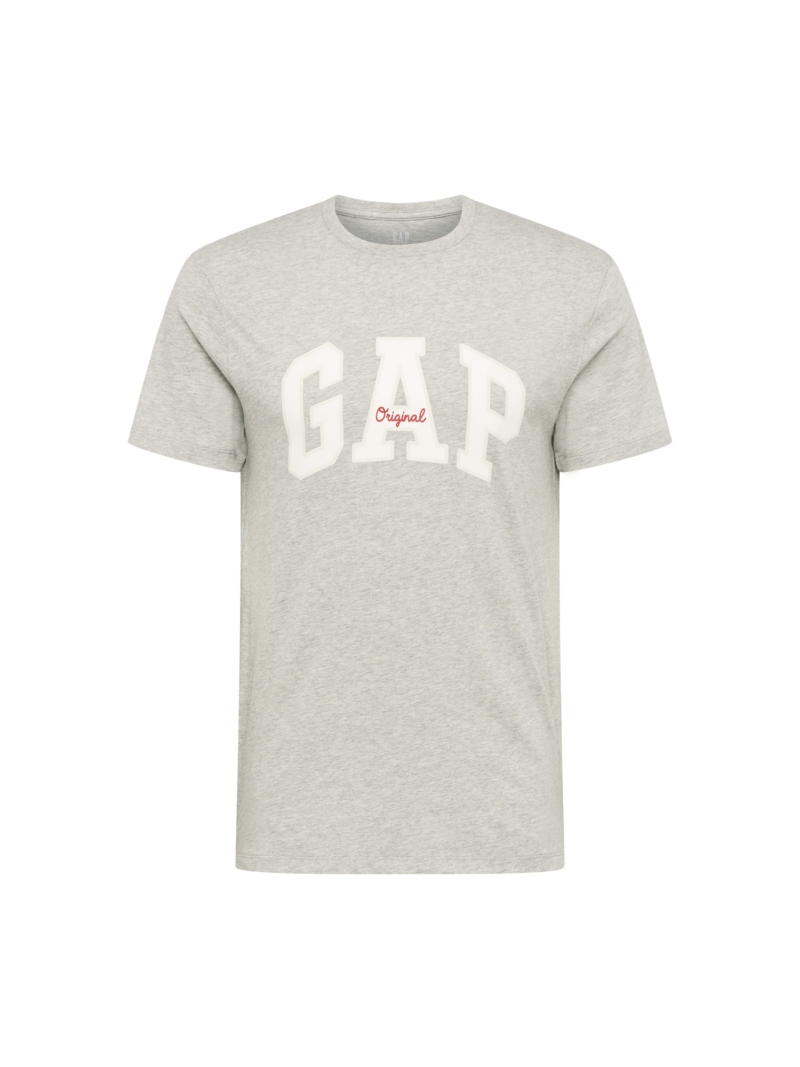 GAP Tricou  gri deschis / roșu / alb