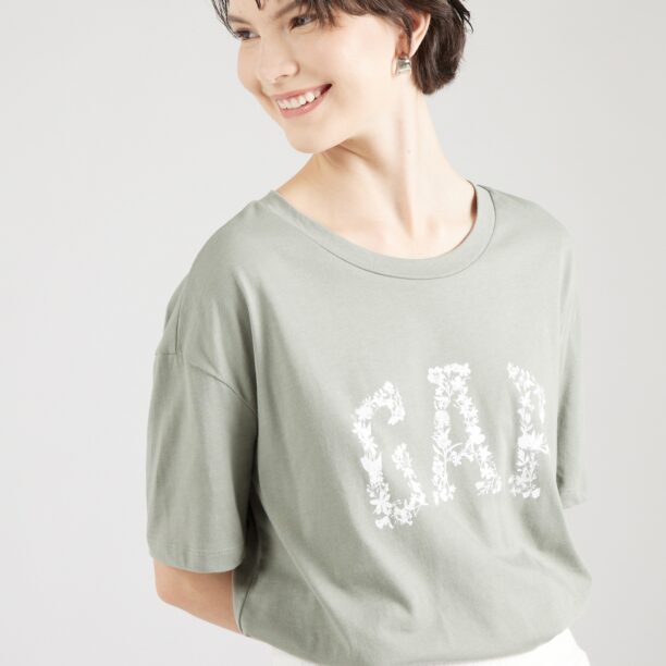 GAP Tricou  verde jad / alb murdar