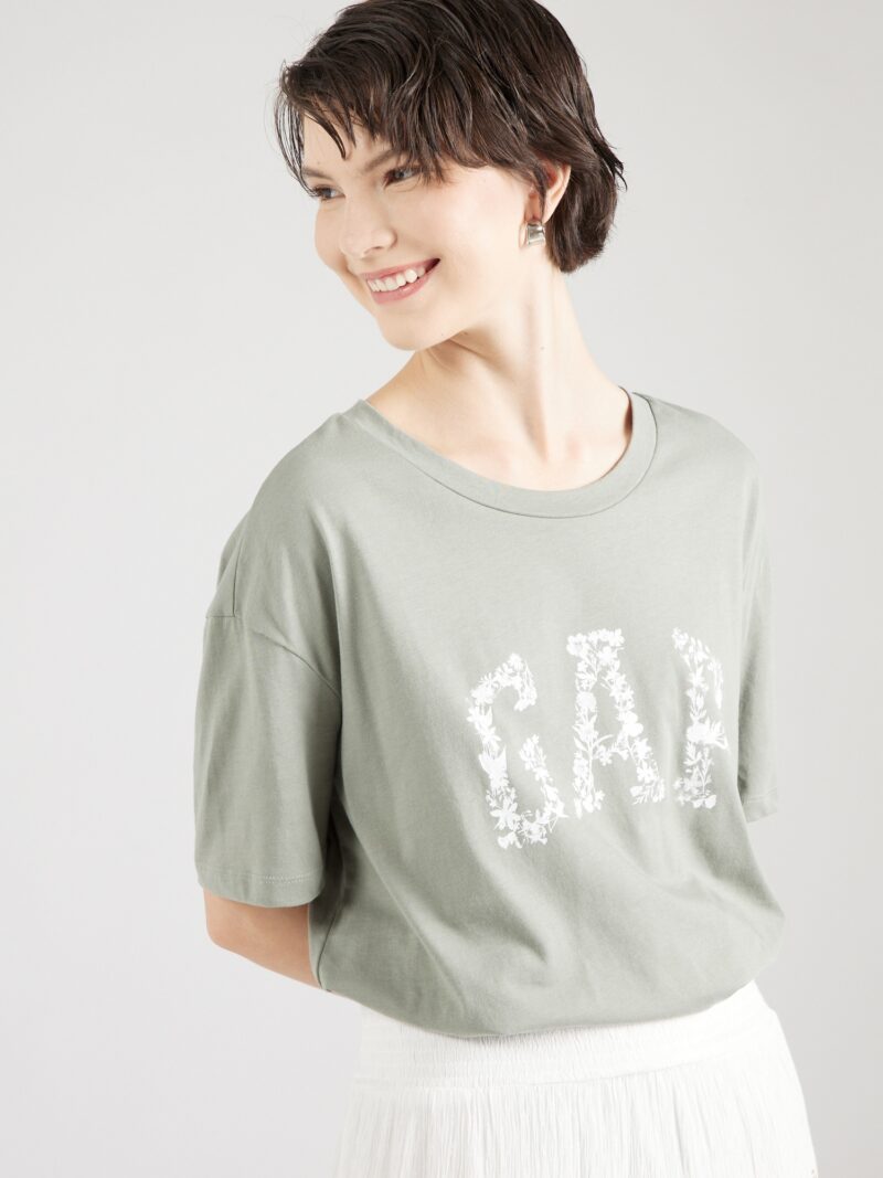 GAP Tricou  verde jad / alb murdar