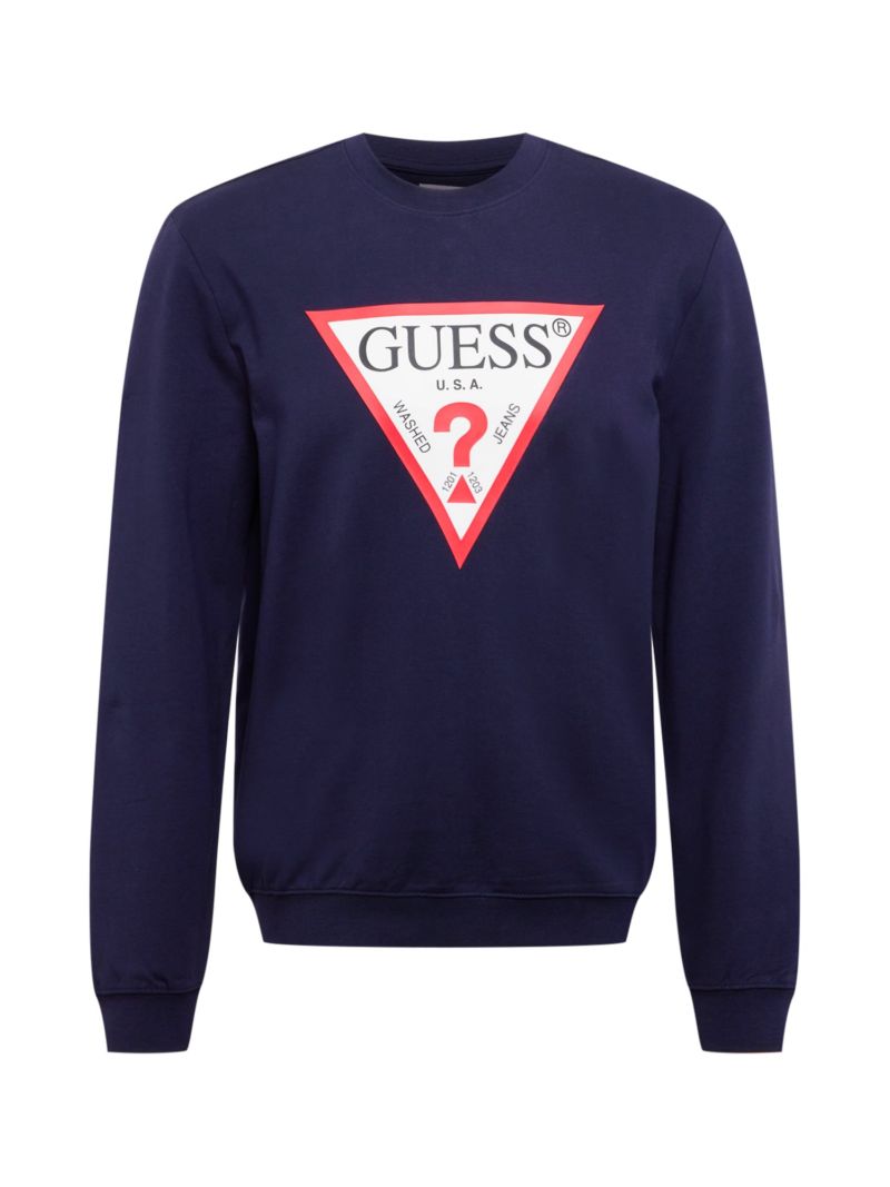 GUESS Bluză de molton 'Audley'  albastru marin / roșu / alb