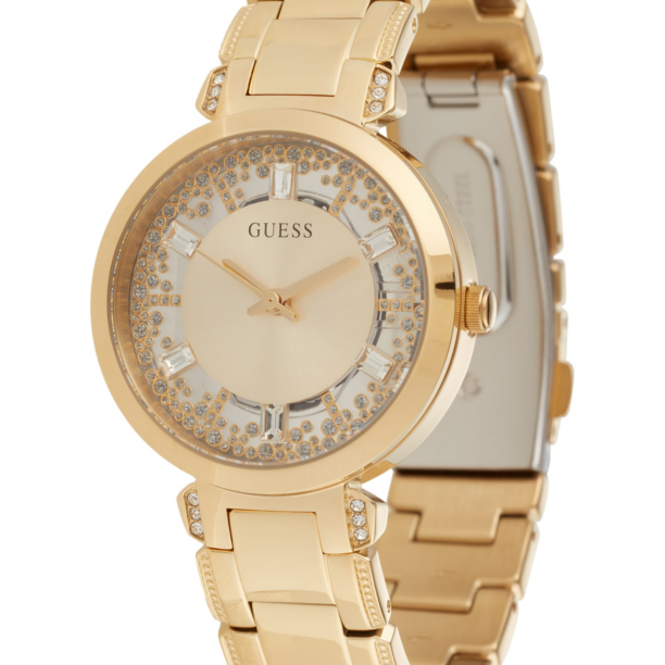 GUESS Ceas analogic 'Crystal Clear'  auriu / argintiu / transparent