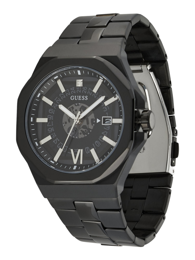 GUESS Ceas analogic  negru / argintiu