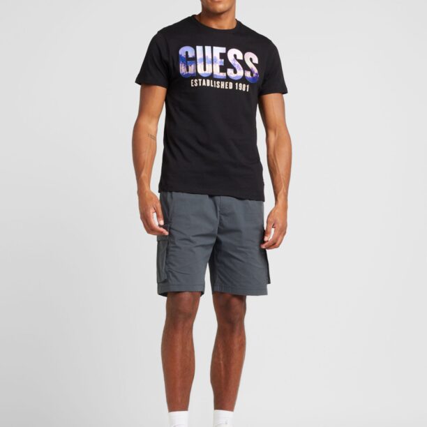 Cumpăra GUESS Tricou 'CITY OF PALMS'  lila / portocaliu caisă / negru