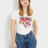 GUESS Tricou 'ROSES'  roz / roz pudră / roșu / alb