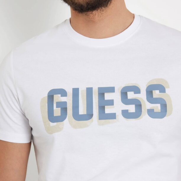 Preţ GUESS Tricou  bej / albastru / alb