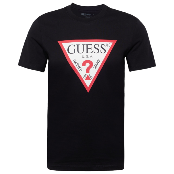 GUESS Tricou  roșu intens / negru / alb lână