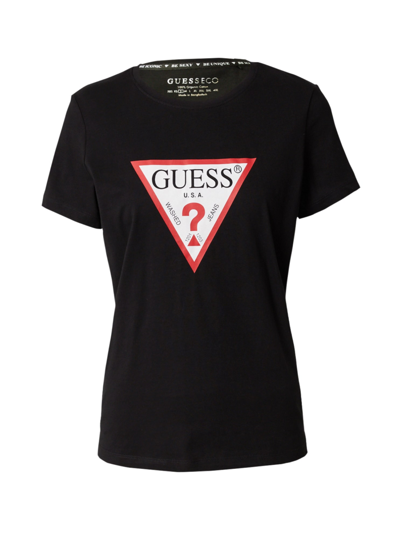 GUESS Tricou  roșu / negru / alb