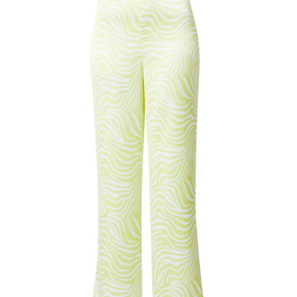 Gina Tricot Pantaloni  verde deschis / alb