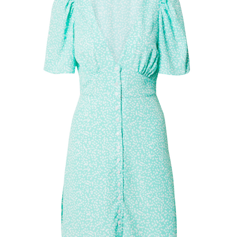 Gina Tricot Rochie tip bluză 'Carola'  verde jad / alb