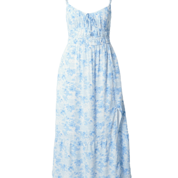 HOLLISTER Rochie  albastru deschis / alb