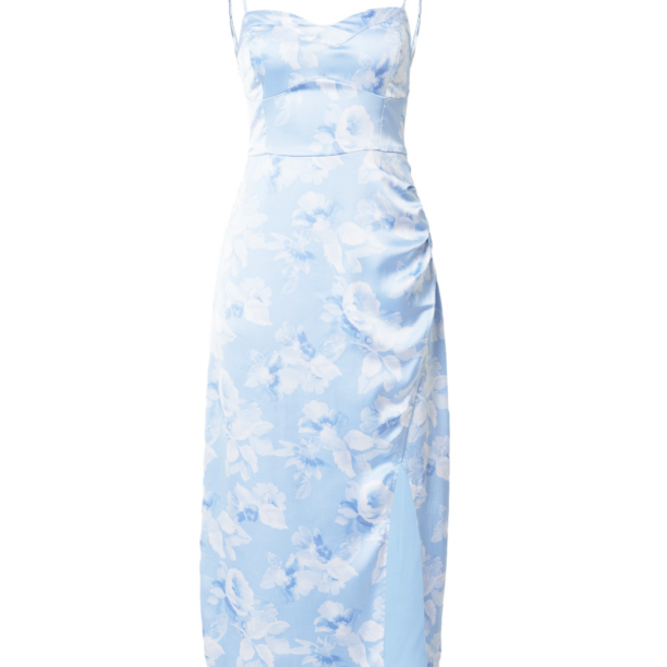 HOLLISTER Rochie de cocktail  albastru deschis / alb