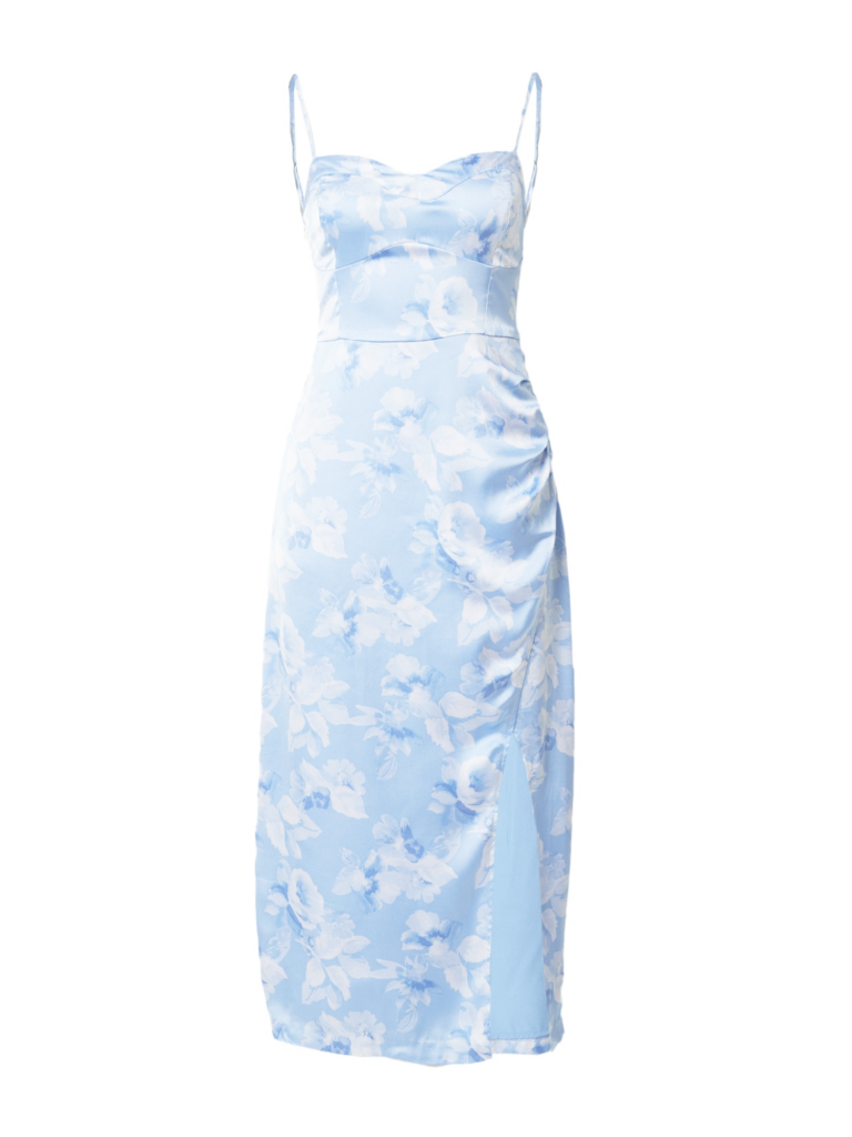 HOLLISTER Rochie de cocktail  albastru deschis / alb