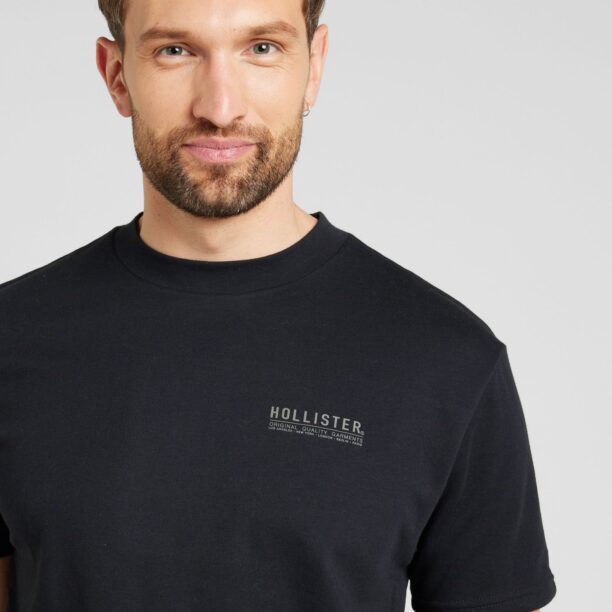 HOLLISTER Tricou  gri / negru