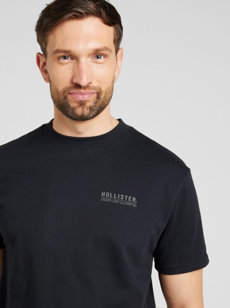 HOLLISTER Tricou  gri / negru