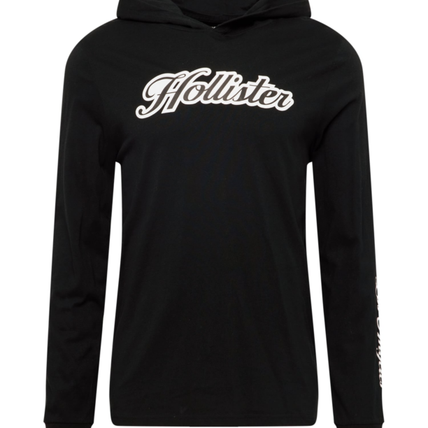 HOLLISTER Tricou  negru / alb