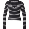 HOLLISTER Tricou  negru / alb