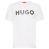 HUGO Tricou 'Dulivio'  negru / alb