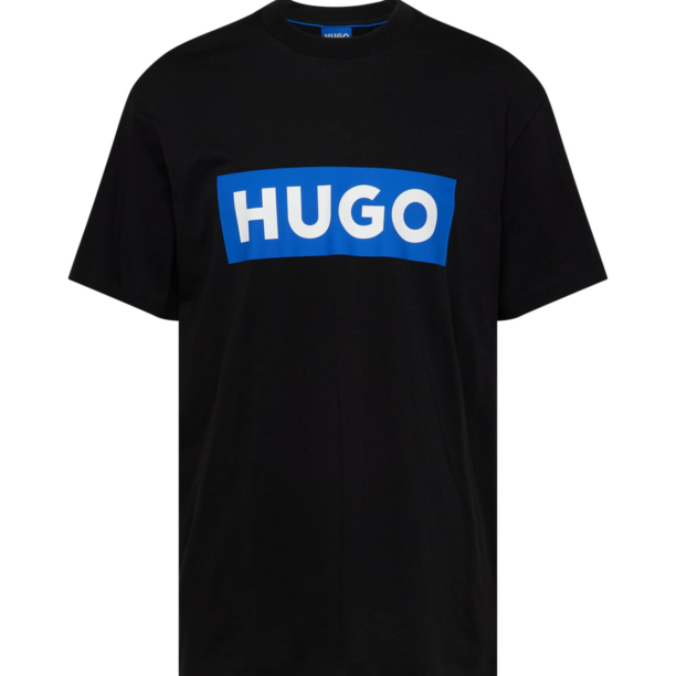 HUGO Tricou 'Nico'  azur / negru / alb