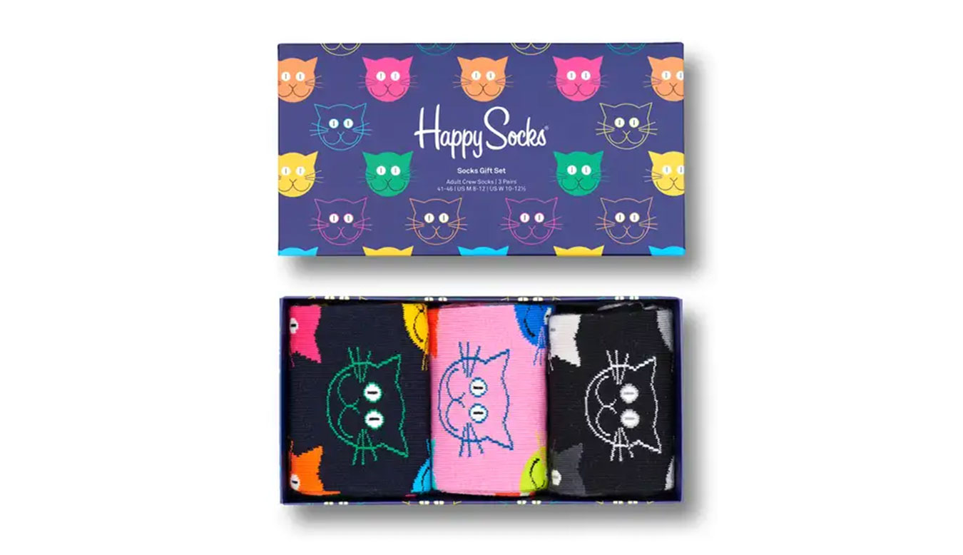 Happy Socks 3-Pack Mixed Cat Socks Gift Set preţ