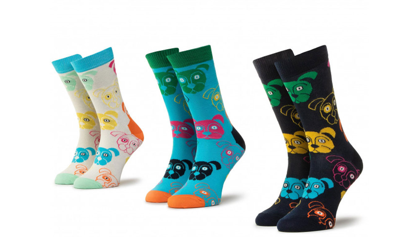 Happy Socks 3-Pack Mixed Dog Socks Gift Set preţ