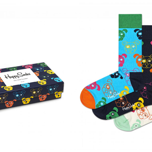 Happy Socks 3-Pack Mixed Dog Socks Gift Set