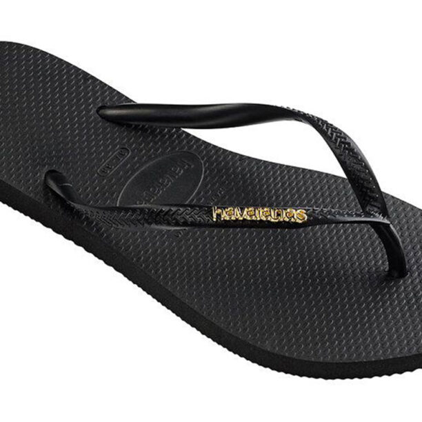 Havaianas Slim Logo Metallic Black Gold