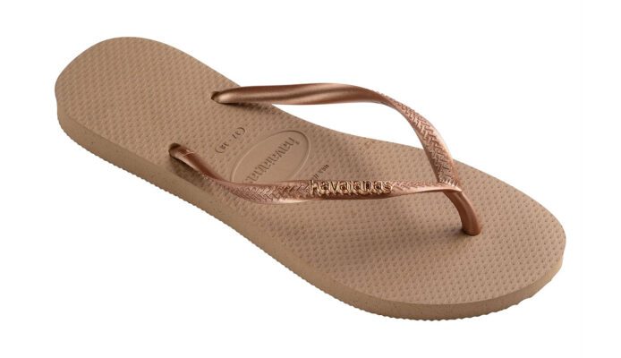 Havaianas Slim Logo Metallic Rose Gold