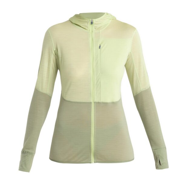 ICEBREAKER Hanorac sport 'Realfleece Descender'  verde pastel / roz deschis