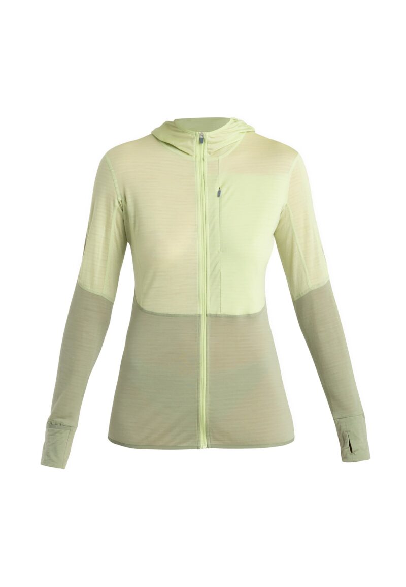 ICEBREAKER Hanorac sport 'Realfleece Descender'  verde pastel / roz deschis