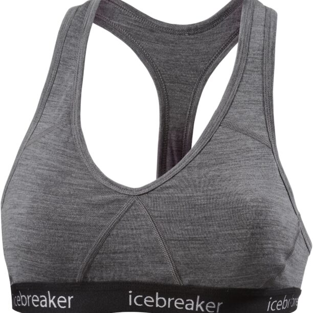 ICEBREAKER Sutien sport 'SPRITE'  gri / negru