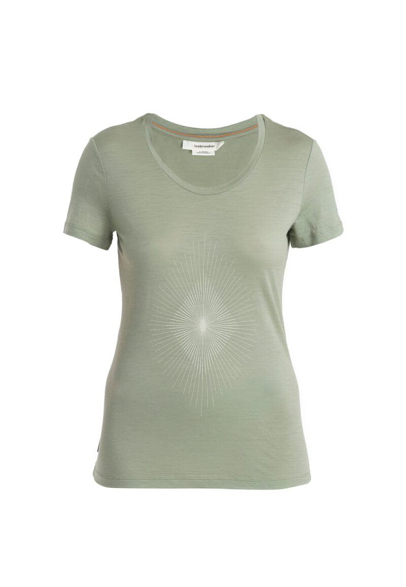 ICEBREAKER Tricou 'Tech Lite III'  verde deschis / alb