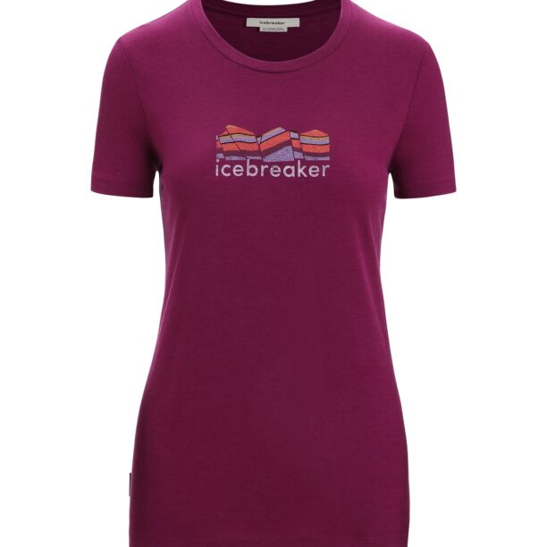 ICEBREAKER Tricou funcțional 'Tech Lite II Mountain Geology'  nisipiu / mov pastel / portocaliu / roșu-violet