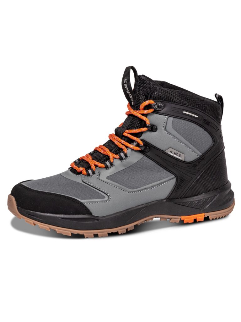 ICEPEAK Botine 'Agadir 2'  gri / portocaliu / negru