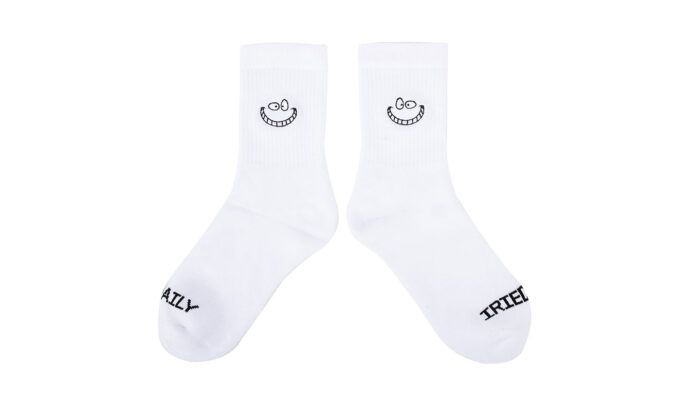 IrieDaily Grin Cat Sock White