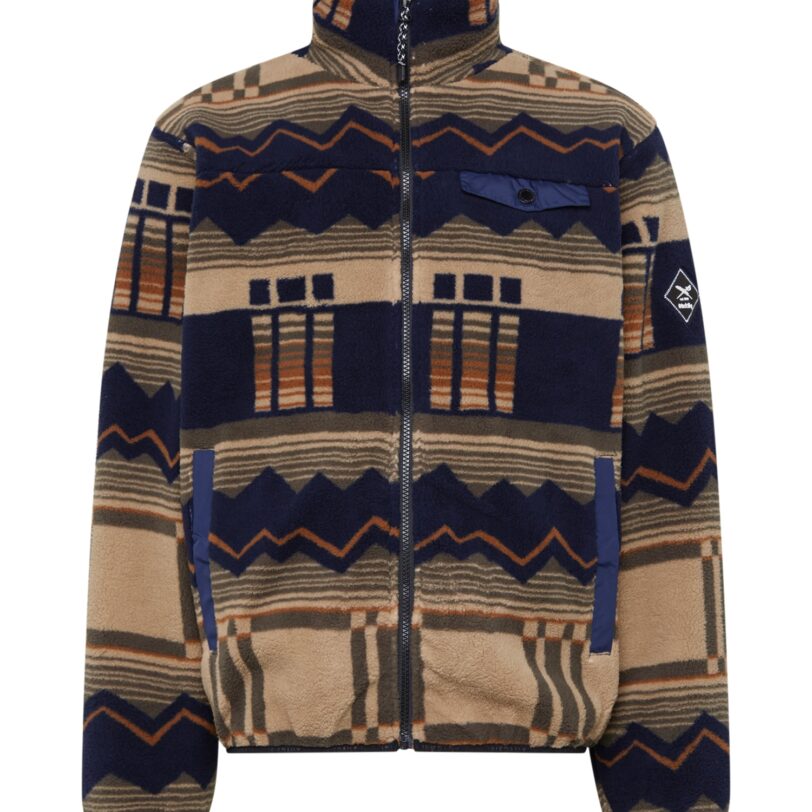 Iriedaily Jachetă  fleece 'Insaneia'  albastru marin / maro / kaki