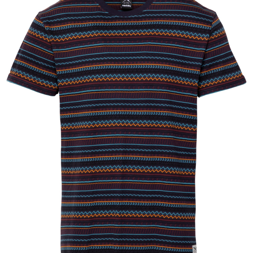 Iriedaily Tricou 'Chop Chop'  albastru / albastru închis / portocaliu / roșu vin
