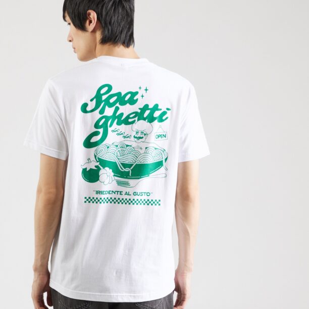 Iriedaily Tricou 'Spa Ghetti'  verde / alb preţ