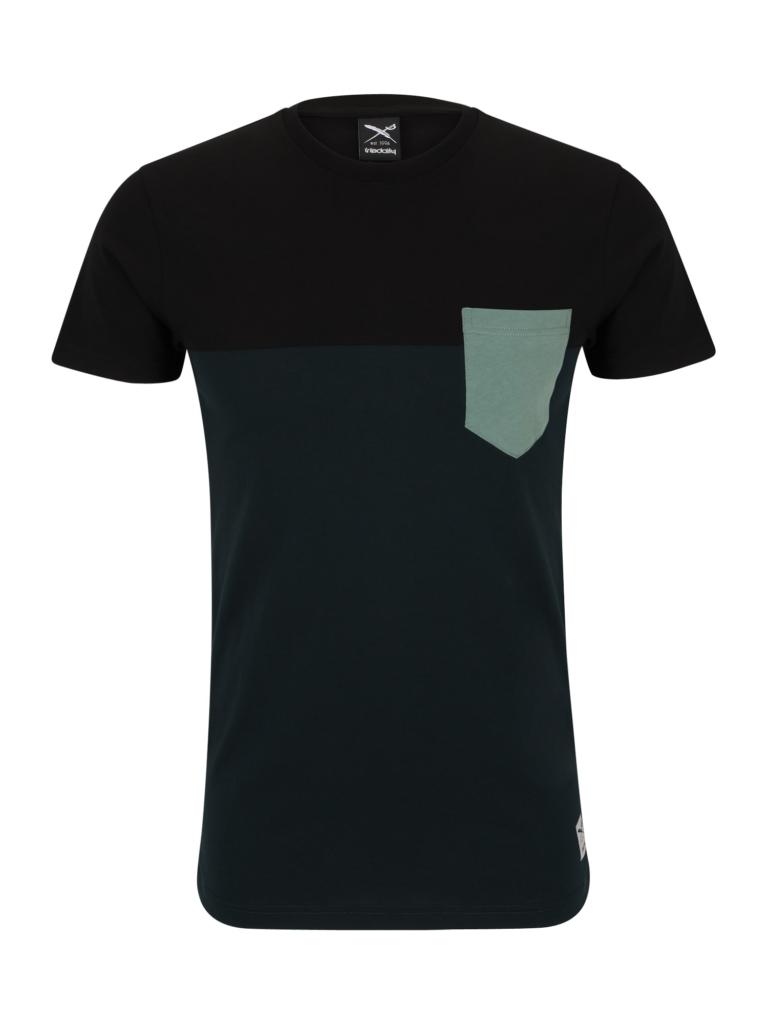 Iriedaily Tricou  verde petrol / verde pastel / negru